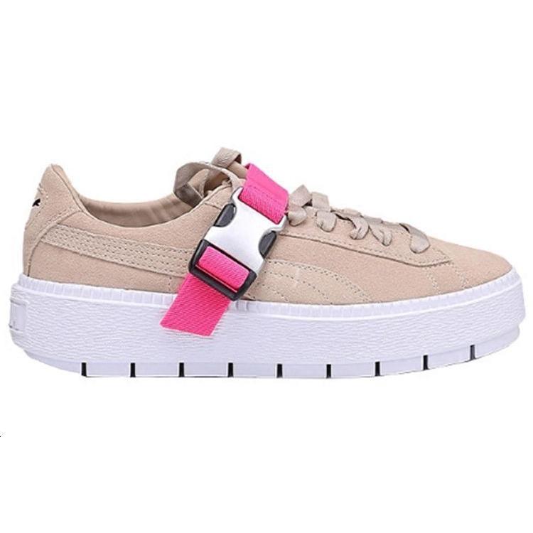 PUMA Fenty X Platform Trace Buckle Cement Pink Womens 367451-02