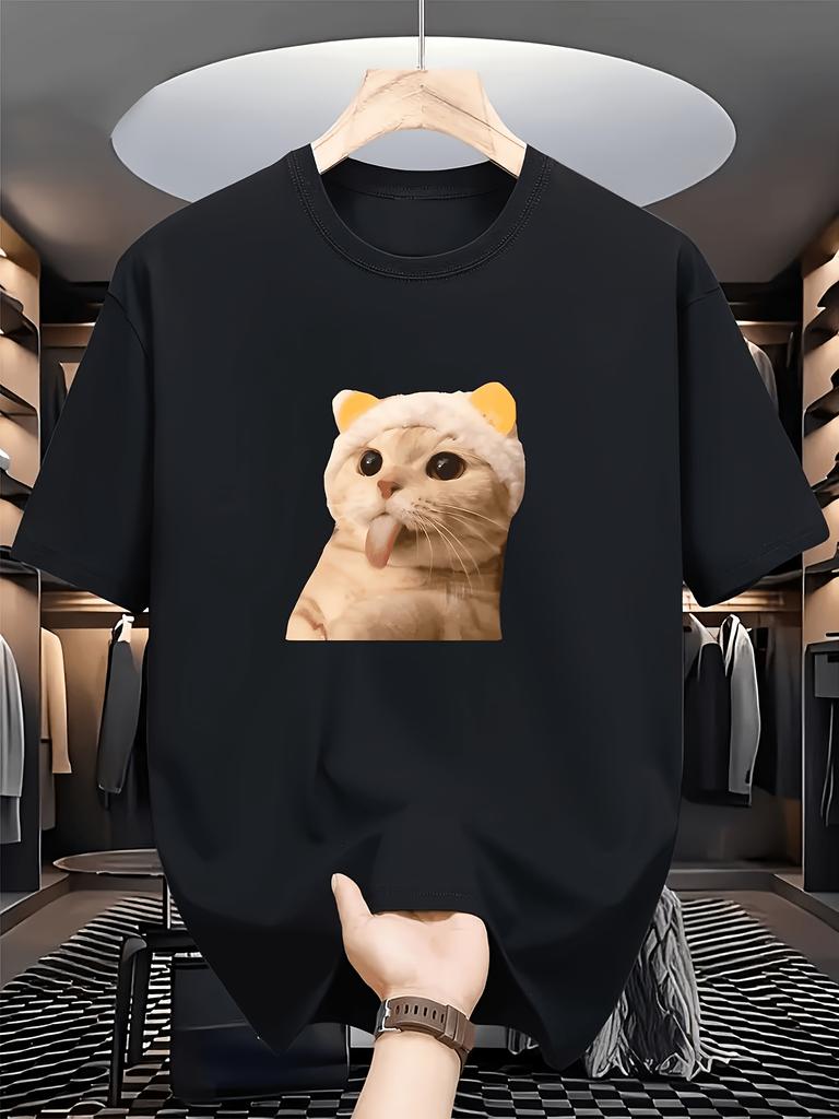 Funny Cat Graphics Vintage Unisexs Summer TShirt Casual Tshirts ONeck ShortSleeved Tee Tops Unisex Oversized Tshirts Streetwear