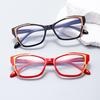 New Fashionable Reading Glasses for Women Splicing Color Vision Eyewear, Anti Blue Light Spring Leg Correction Eyeglass