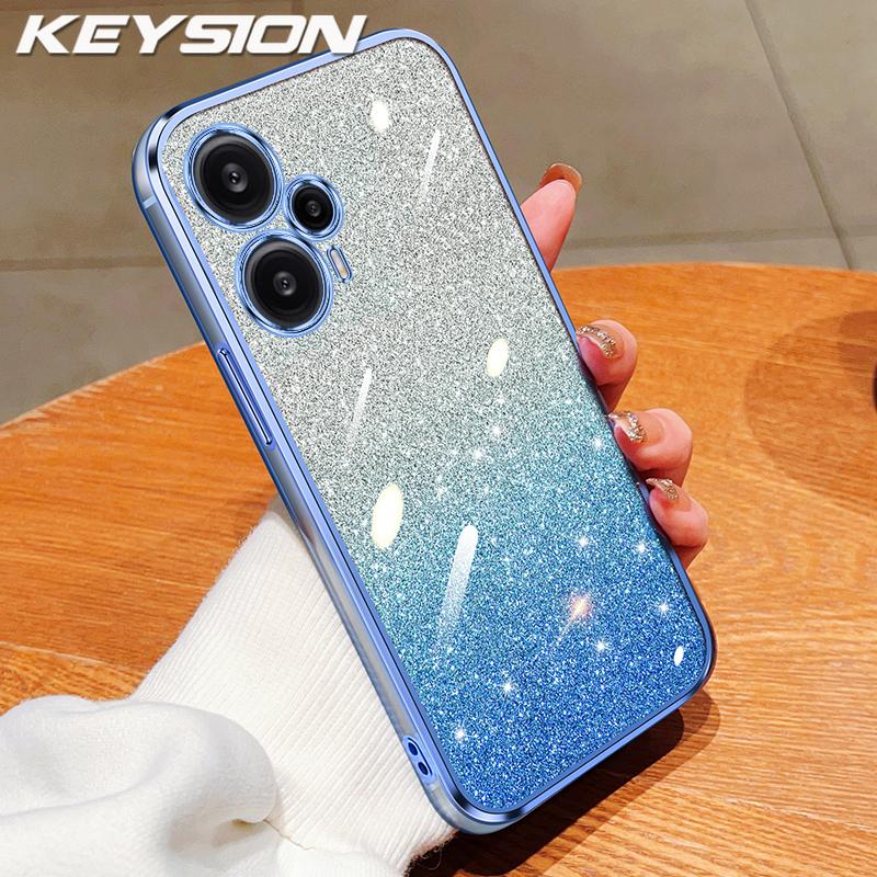 KEYSION Роскошный чехол-бампер с блестками для Xiaomi POCO F5, прозрачный, мягкий ТПУ, противоударная задняя крышка для POCO F5 Pro