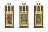 "Shingon Buddhism" Original Hanging Scroll Set of 3 (25cm High) Dainichi Nyorai, Acala, and Kobo Daishi (30s)