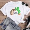 (Asian Size) Short Sleeve Print Cactus Trend Lovely Style Female T Clothing Summer Top Casual  Ladies Graphic Tee Women's Fashion T-shirt
