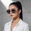 Модные Безрамочные Металлические Очки-Цепочка для Женщин с Чувством Роскоши и Необычным Характером. Новые солнцезащитные очки в большой оправе
