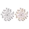 Women Brooch Snowflake Shape Rhinestone Faux Pearl Decor Anti-slip Wear-resistant Suit Coat Collar Hat