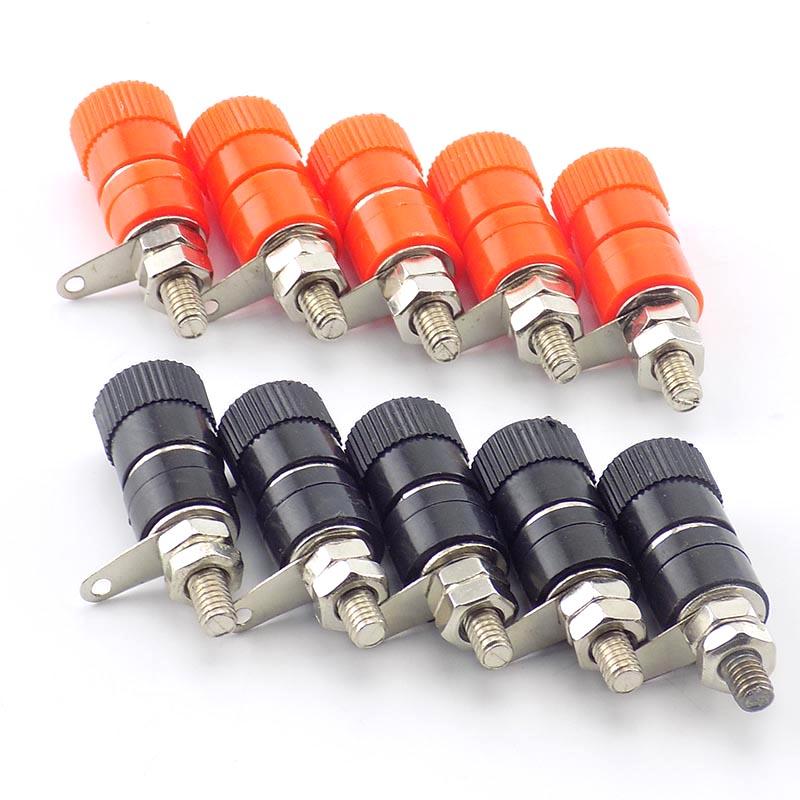 10Pcs Red Black 4mm Banana Plug Socket Connector Gold Plated / Nickel Plated 4mm Banana Male Female Binding Post Speaker Cable