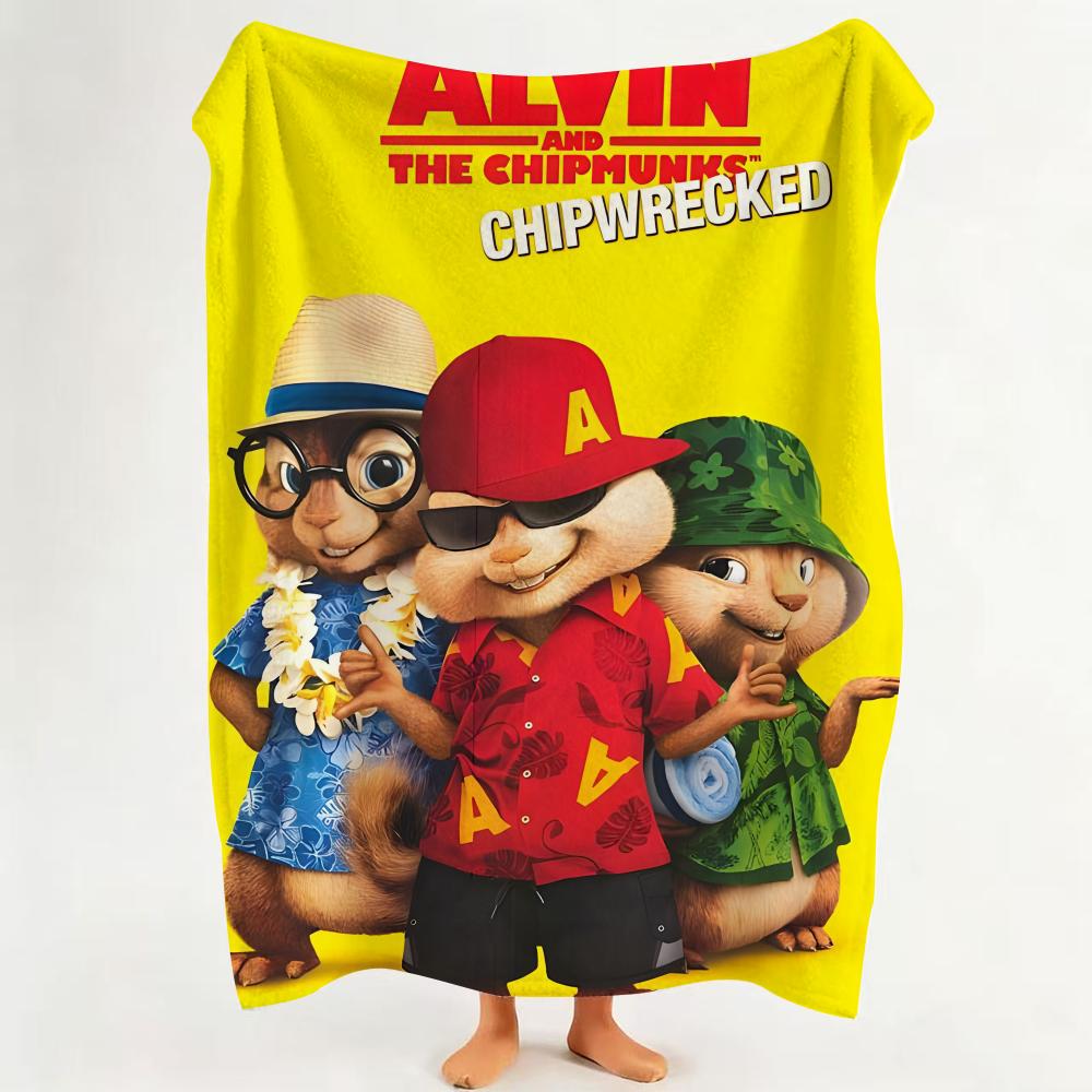 Movie Alvin And The Chipmunks Throw Flannel Throw Blanket Suitable for Sofa Living Room Bedroom