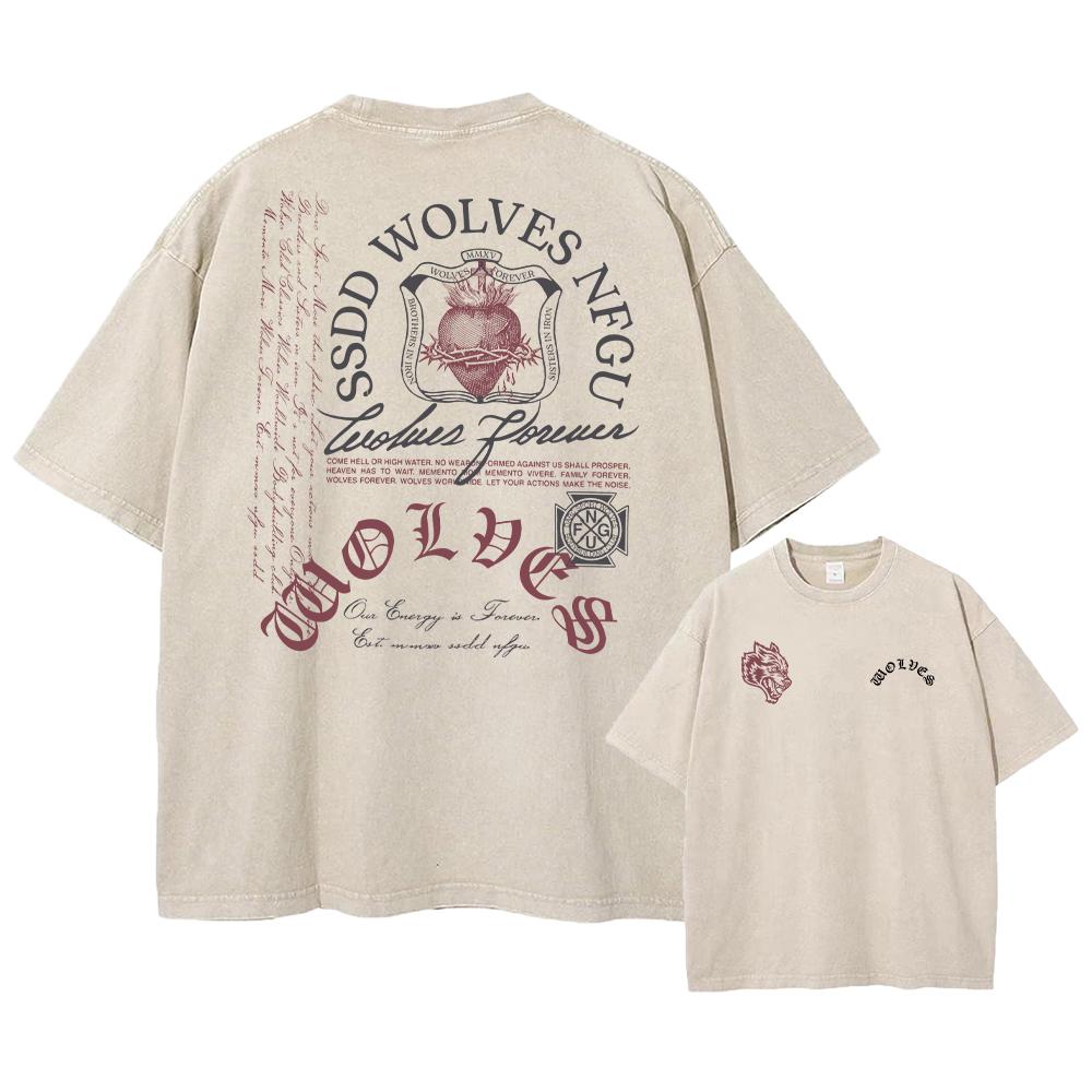 Darc Wolves Sport Vintage Washed T Shirts Gym Bodybuilding Oversize Men Clothing Summer Fitness TEE Workout Darc Sport T Shirts