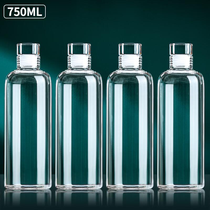 Прозрачные стеклянные бутылки для хранения 750 мл (4-Pack)