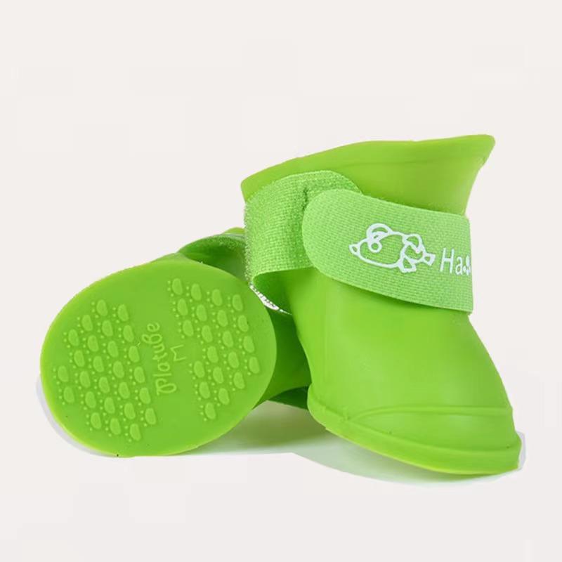 4 шт./компл. Обувь для собак, конфетных цветов, резиновая, водонепроницаемая, мягкая, дождевые ботинки для щенков, кошек S/M/L