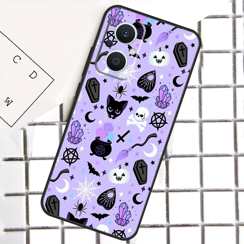 Пастельно-розовый чехол для телефона в стиле 'Girly Pastel Witch Goth' для OPPO Reno 14F 14 13 12 11 F 10 Pro 8T 7 8 Lite OPPO Find X8 X6 X5 Pro