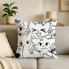 Cute Bboykisser Silly Cat Print Throw Pillow Cover Square Cushion Case for Living Room Bedroom Decor