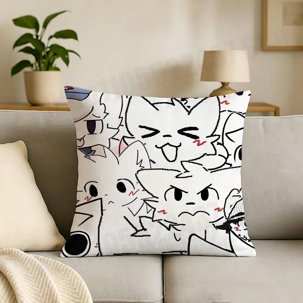 Cute Bboykisser Silly Cat Print Throw Pillow Cover Square Cushion Case for Living Room Bedroom Decor