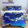 ASTRO BOT Custom Name Pattern Bedding,Quilt Set Quilt Cover Pillowcase Home Birthday Gift(1 * duvet cover + 2 * pillowcase, without core)
