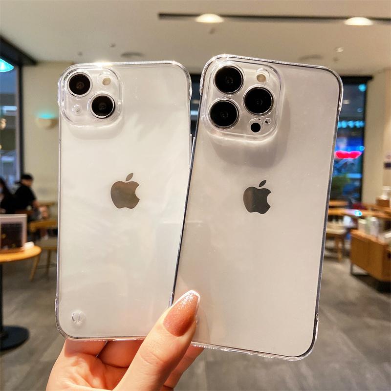 Противоударный прозрачный чехол-бампер для телефона Iphone 13 12 11pro Max Xr, защитная задняя крышка без боковой рамки, прозрачные чехлы для Iphone13