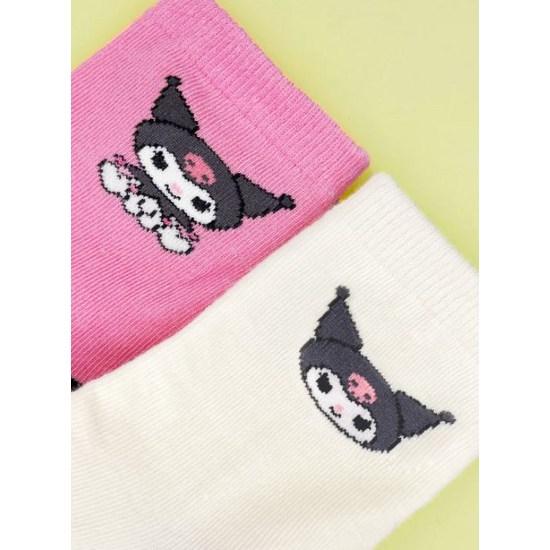 Sanrio Children's Kuromi Medium Socks SAN-04 5-Piece Set, a Popular Character In Korea