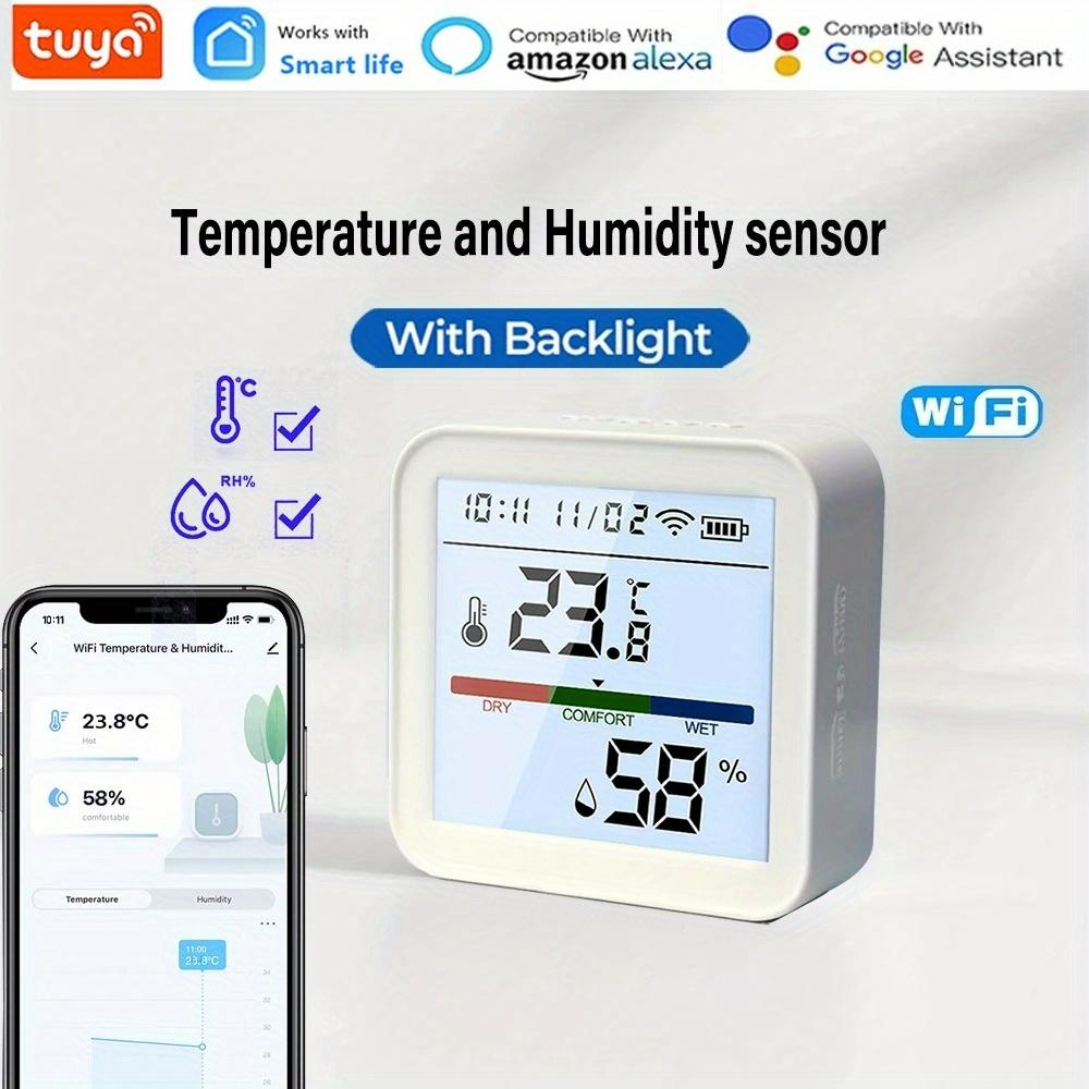 WiFi датчик температуры и влажности Tuya, умный термометр и гигрометр с подсветкой для умной жизни, поддерживает Alexa и Google Home.