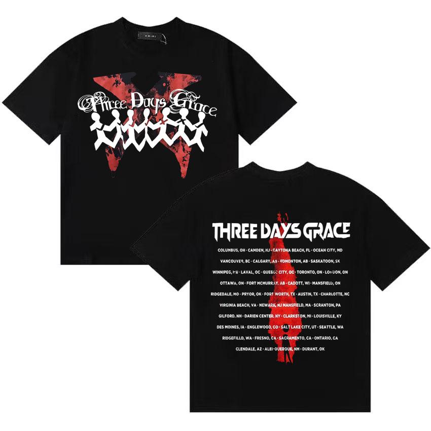 ALIENATION 2025 TOUR TEE THREE DAYS GRACE Tshirts Cotton Harajuku Short Sleeve Tshirt Unisexs Women Y2K ONeck Gothic Cozy T Shirt