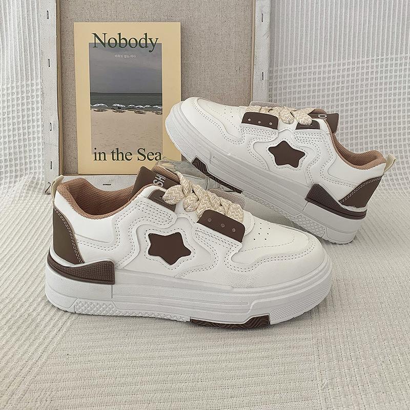 Оригинальные туфли-звездочки, маленькие белые туфли, женские, весна 2025, новые, нишевые, шикарные, популярные, универсальные, спортивные и повседневные кеды