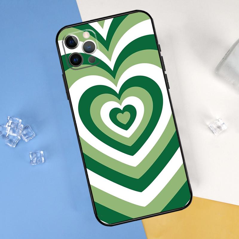 Зеленый эстетичный чехол для телефона для iPhone 16 Pro 15 Pro 11 13 14 Pro Max 12 Mini XR 16 15 Plus 16e Защитный корпус