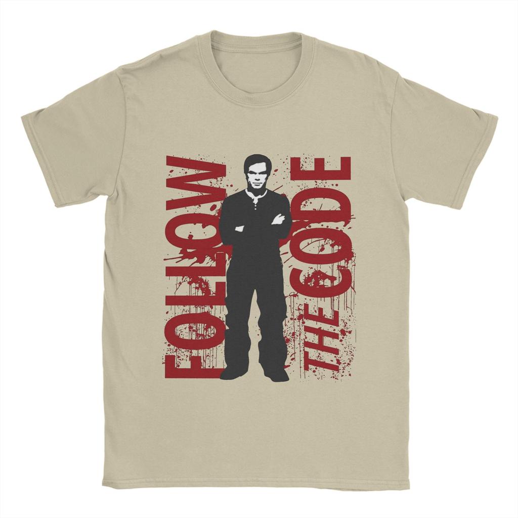 Декстер Мужские футболки 100% хлопок Повседневные футболки Круглый вырез Следуй кодексу Футболки Топы с коротким рукавом Лето