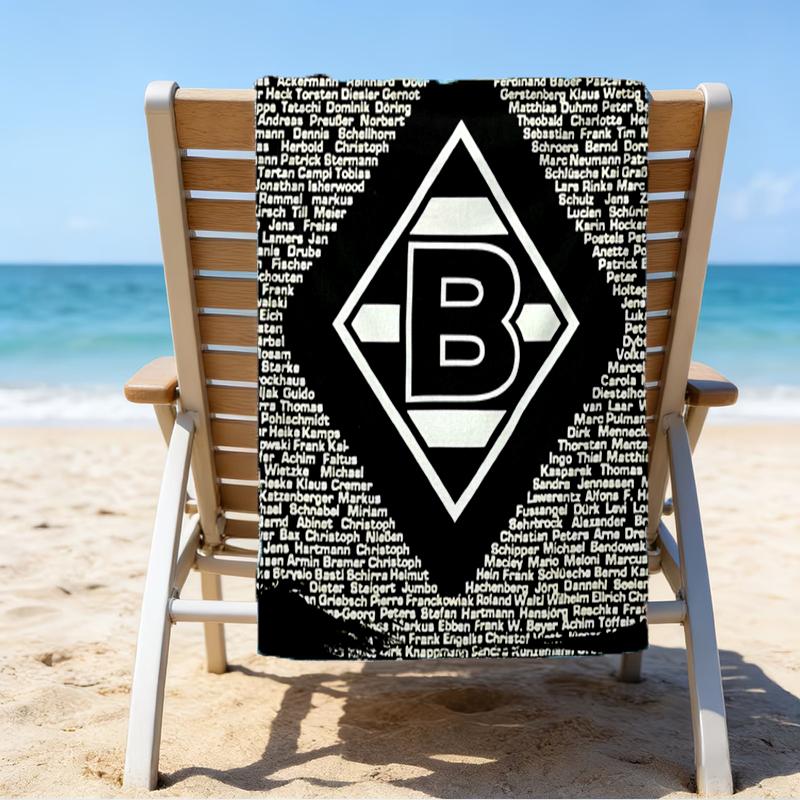 Green Black Borussia Beach Towel - Soft, Absorbent Microfiber, Lightweight, Ideal for The Beach, Parties, Travel, Camping fan gifts