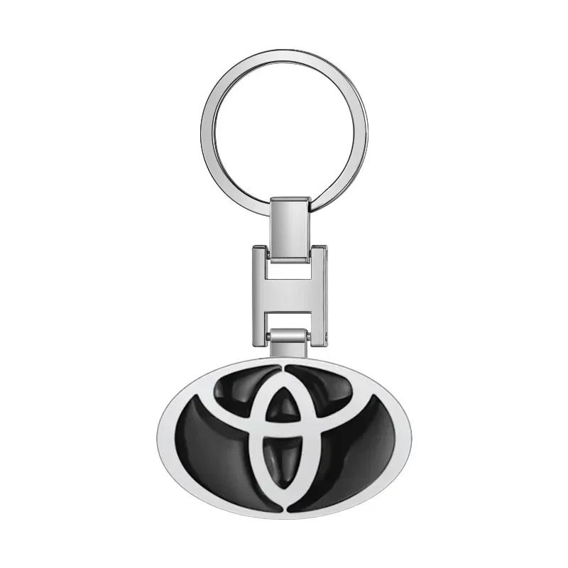 Car Keychain Car Emblem Gift With Key Ring Auto Accessories For TRD Toyota Crown Reiz Corolla Prada Alphard Yaris Camry GT86