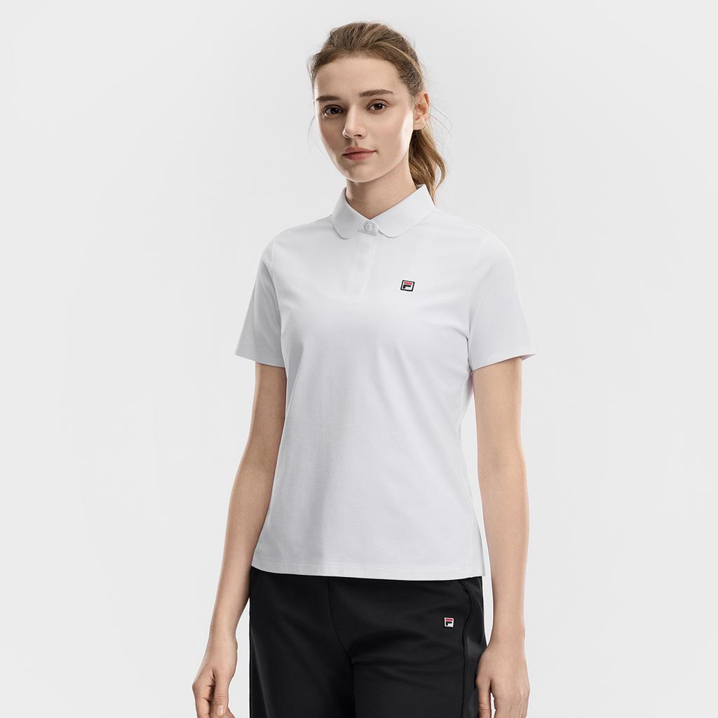 Fila Теннис Простой Классический Базовый Спортивный Повседневный Удобный Универсальный Дышащий С коротким рукавом Поло Женские топы Нефритово-белый A11W623104FWT