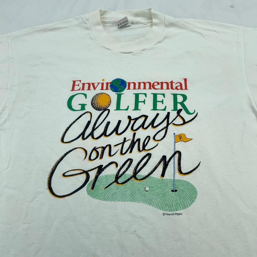 vtg 90s ENVIRONMENTAL GOLFER ALWAYS ON THE GREEN T-Shirt L earth activist