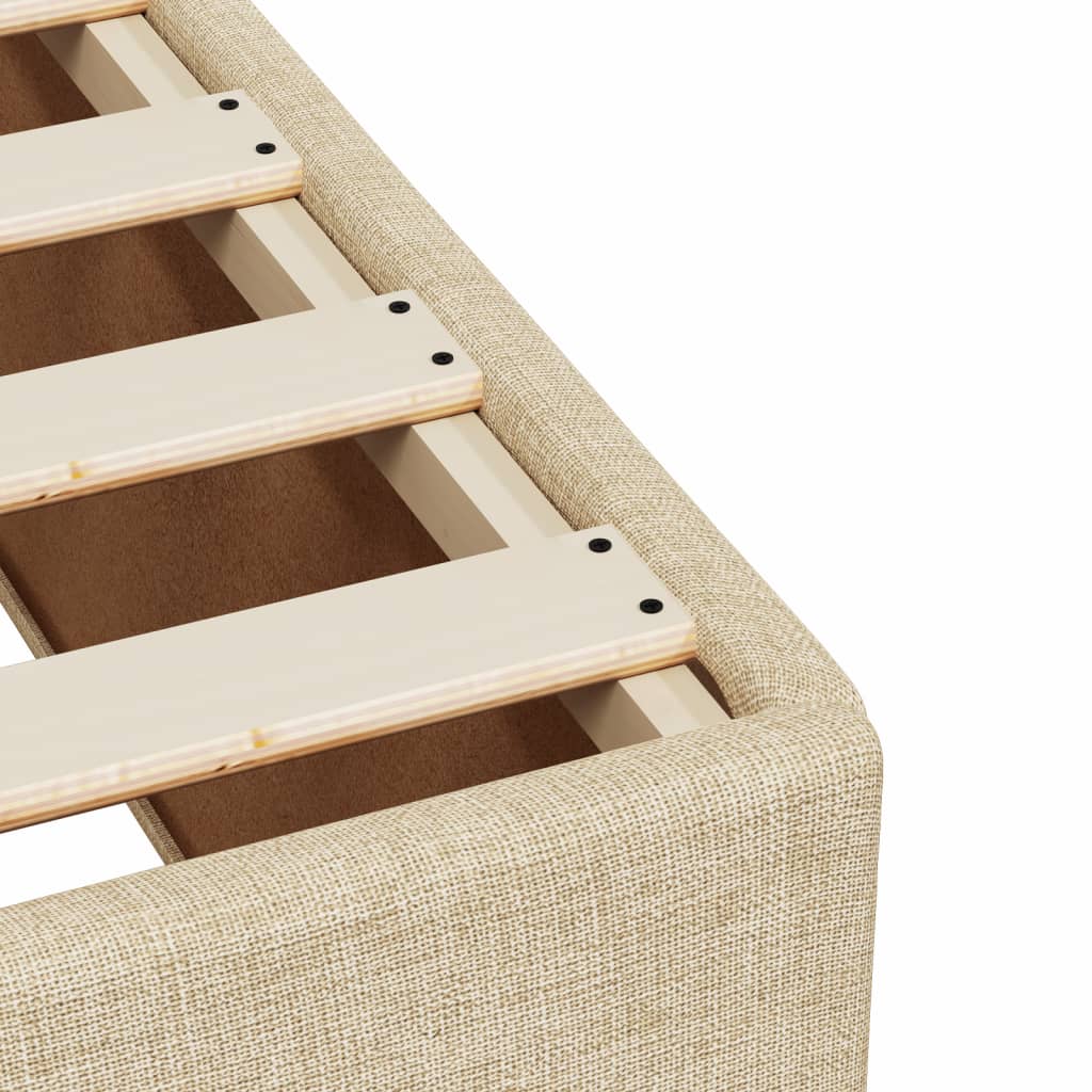 Bed Frame without Mattress Cream 80 x 200 cm Fabric