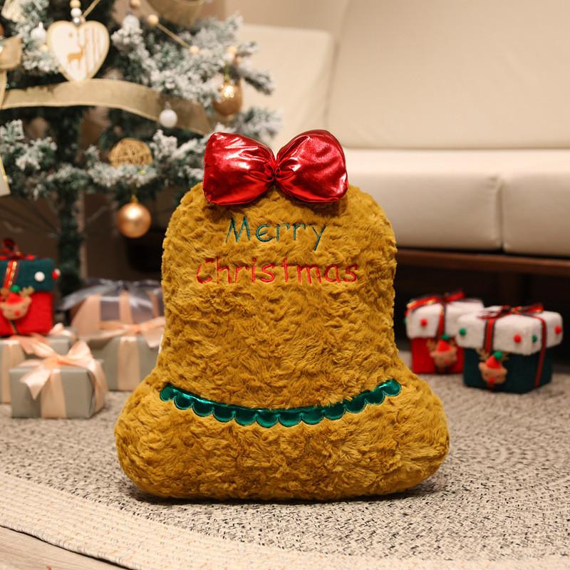 Christmas Theme Deer Bell Gingerbread Man Santa Claus Plush Doll Toy Pillow For Festive Atmosphere And Childrens Gift