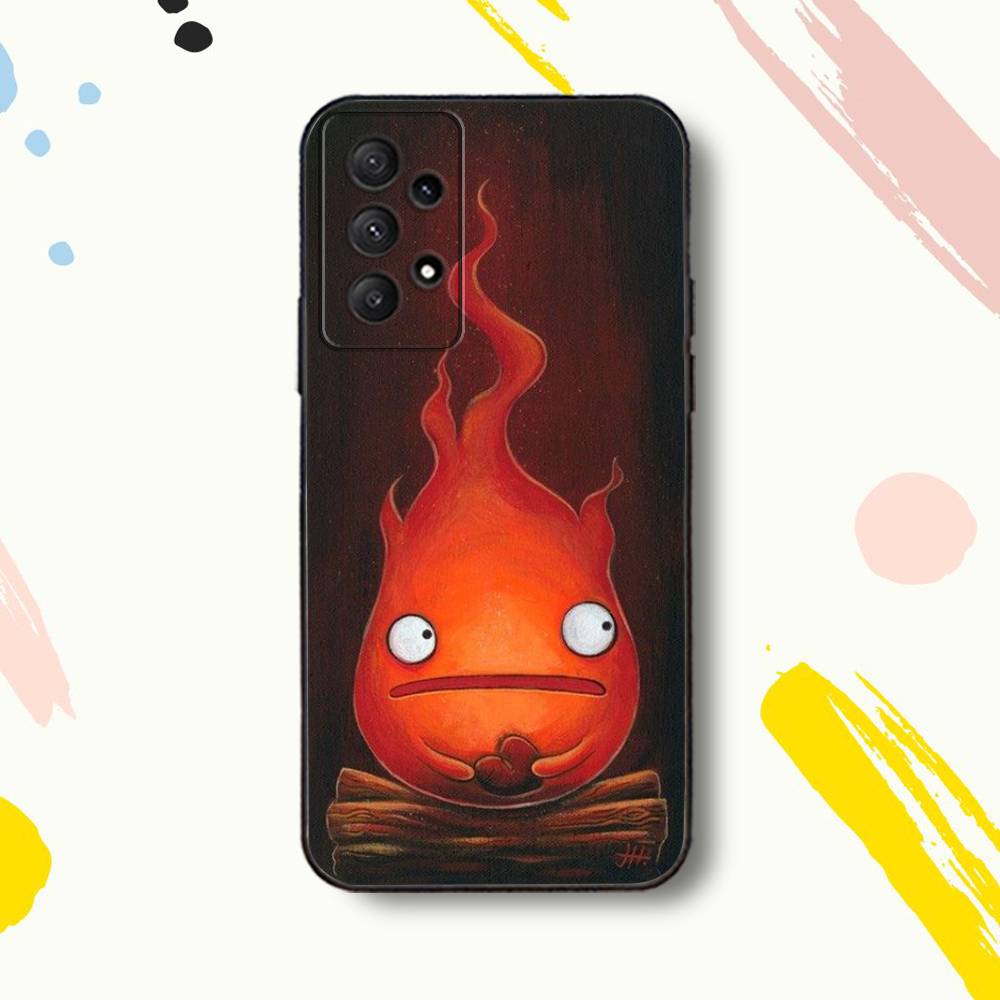 F-Fire C-Calcifer очаровательный чехол для телефона для Samsung Galaxy A 80,72,73,91,53,22,51,52,5G,Plus,J,Note Мягкий черный чехол