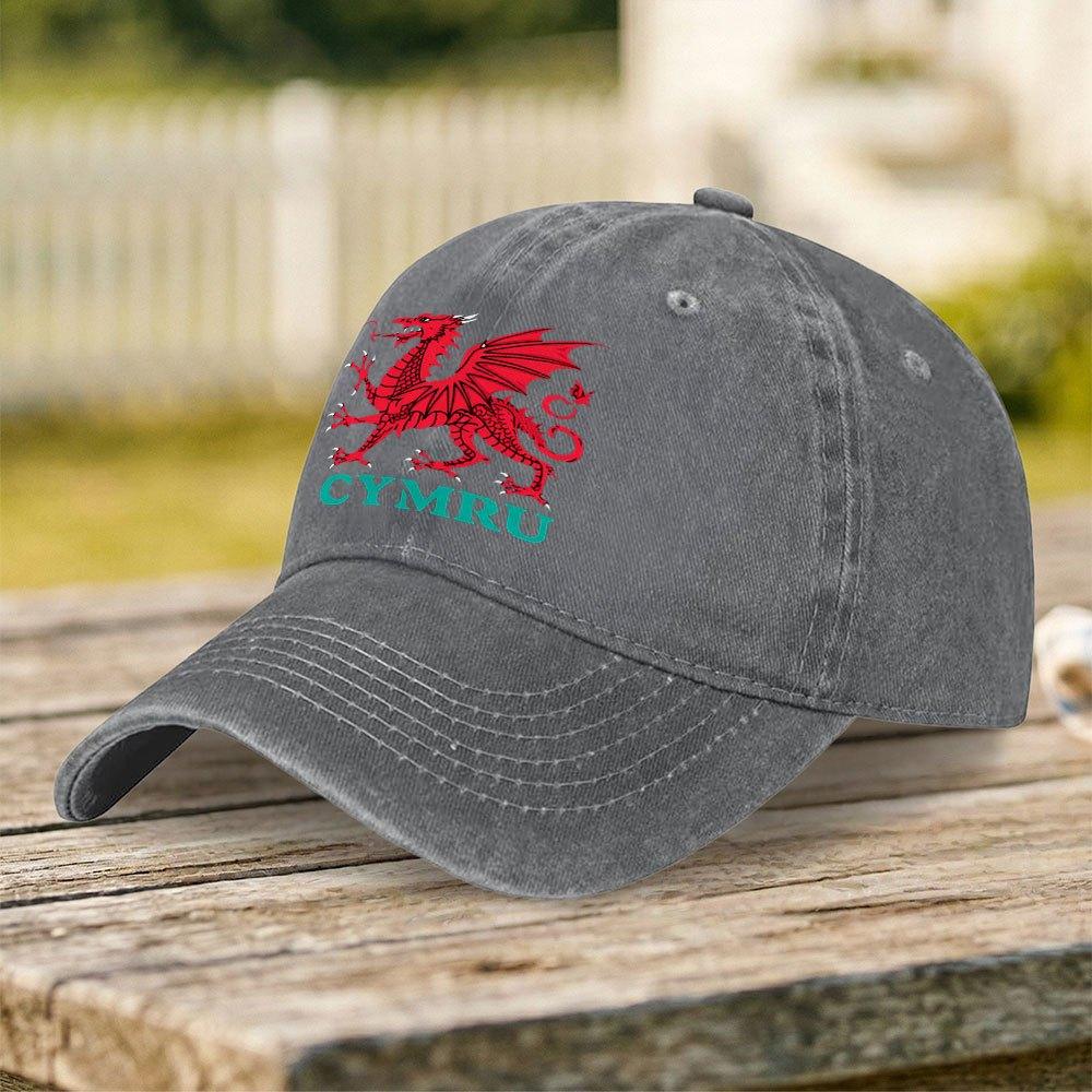 Welsh Red Dragon Retro Baseball Cap  Adjustable Lightweight Hand Washable No Netted Visor