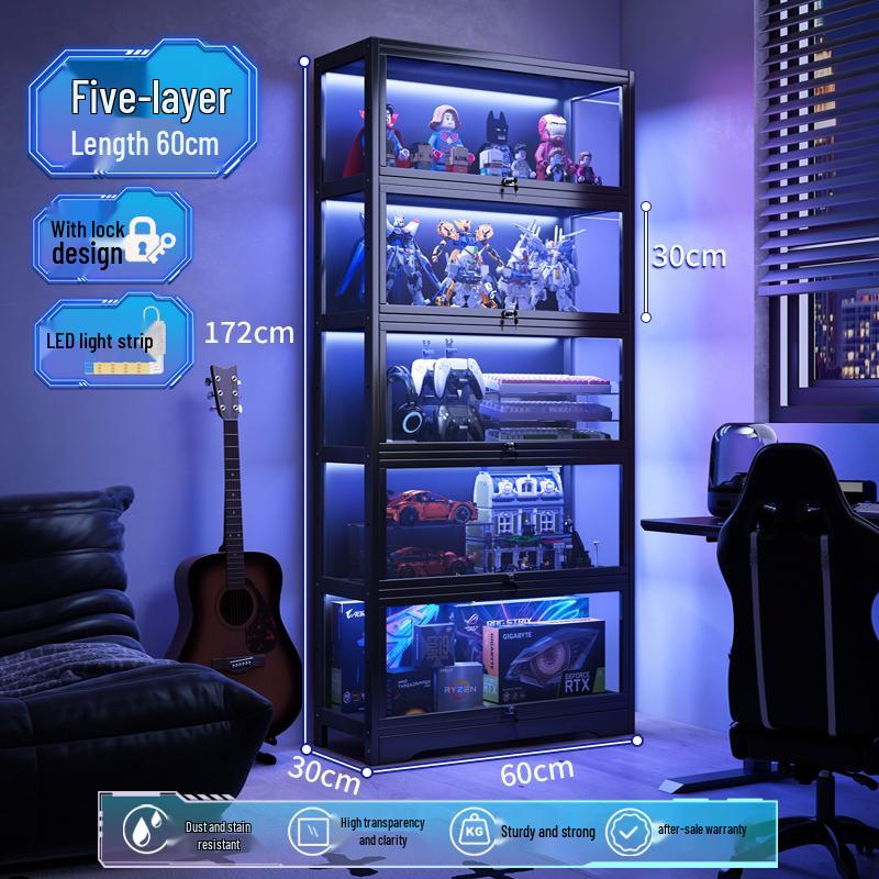 Акриловая стеклянная витрина с замком для игрушек и призов