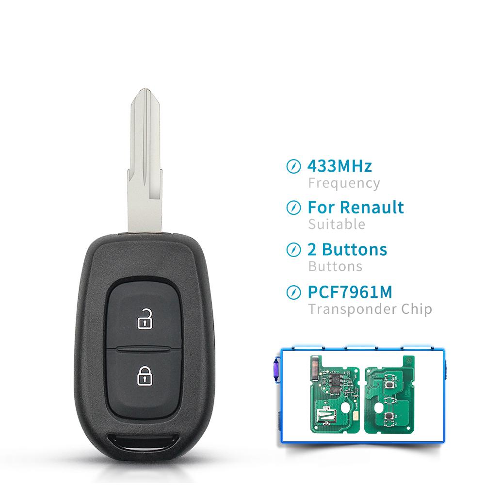KEYYOU 2/3 Buttons Remote Key 434MHZ With 4A PCF7961M Chip For Renault Sandero Dacia Logan 2 Stepway Clio4 Duster 2016