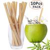 10 шт./набор 20 см многоразовые бамбуковые трубочки экологически чистые барные вечерние питьевые трубочки с чистящей щеточкой натуральные бамбуковые коктейльные трубочки