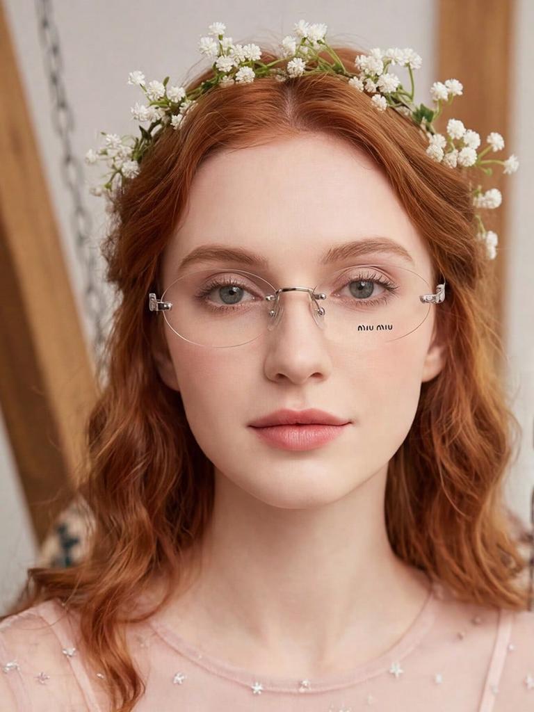Miu Miu MU53WV Rimless Eyeglasses - Clear Optical Frames for Women