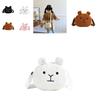 Adorable Mini Plush Dog Shoulder Bag For Kids Unisex Cute Cartoon Design In Black Cream Pink Brown