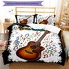 3PC Custom Name Music Notes Guitar bedding,soft and breathable,2D flat print,room decor.,Poster Three-piece set,Soccer Three-piece set,Art,Poster,Socc