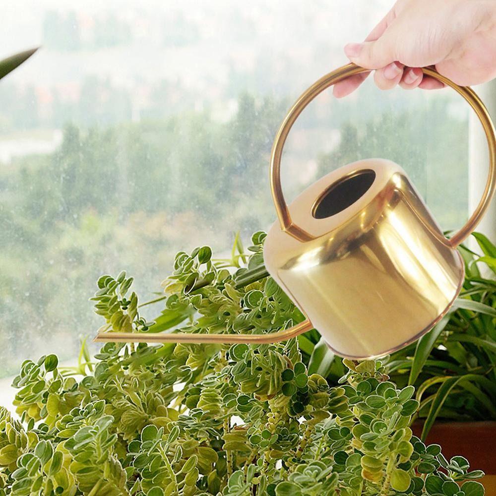 Stainless Steel Long Spout Watering Can Rustproof Leakproof Spray Kettle Watering Can Indoor