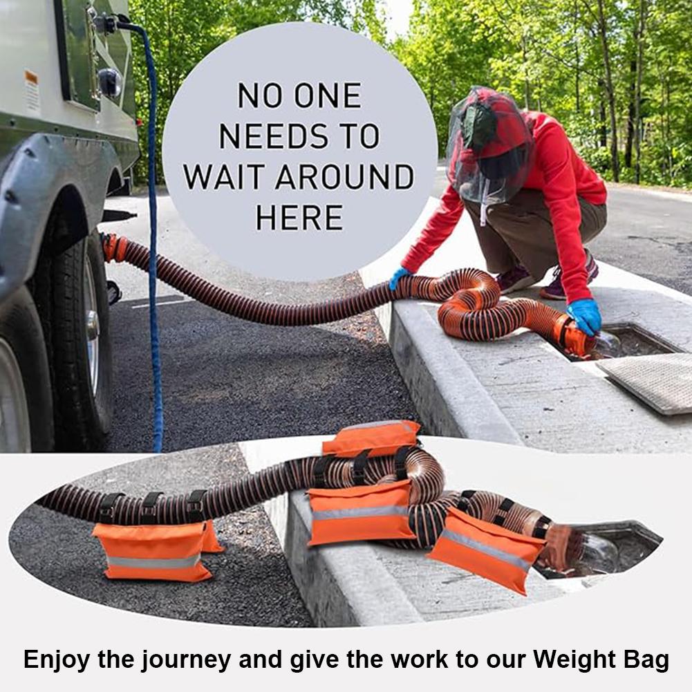 Сумка-утяжелитель для слива RV со светоотражающей полосой, ткань Оксфорд 600D, кемпинг, сумка-утяжелитель для слива, водонепроницаемая, для крепления шланга слива RV
