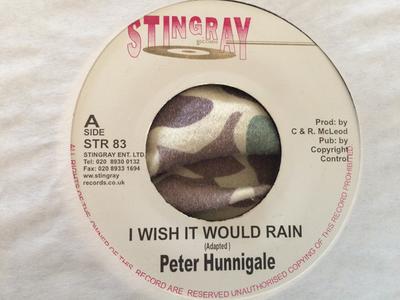 7-дюймовая пластинка PETER HUNNIGALE I Wish It Would Rain STR83 Stingray Record UK Reggae Ska Dub Б/у