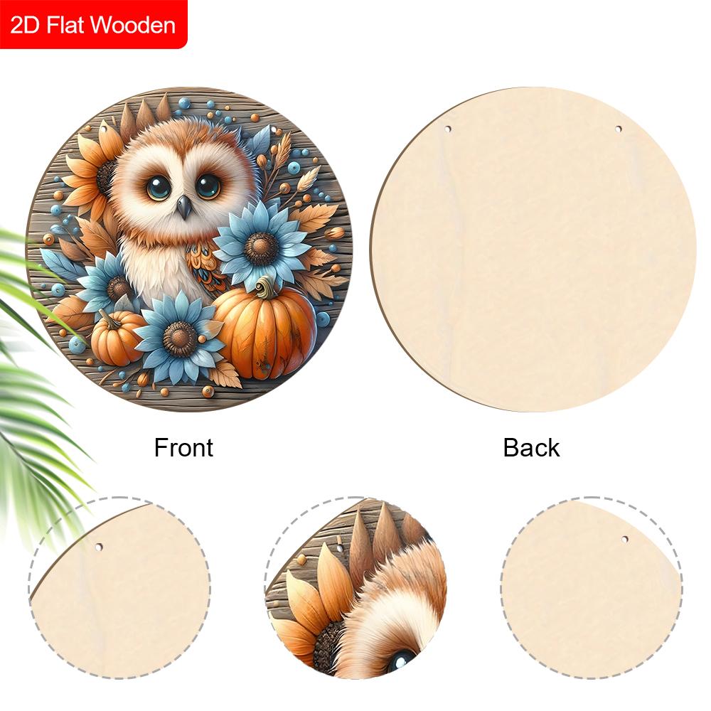 4 Different Styles of Russian Wooden Sign with Owls Pattern, Round Sign for Front Door, Wall Hanging Decor, Ideal Gift for Friend & Family