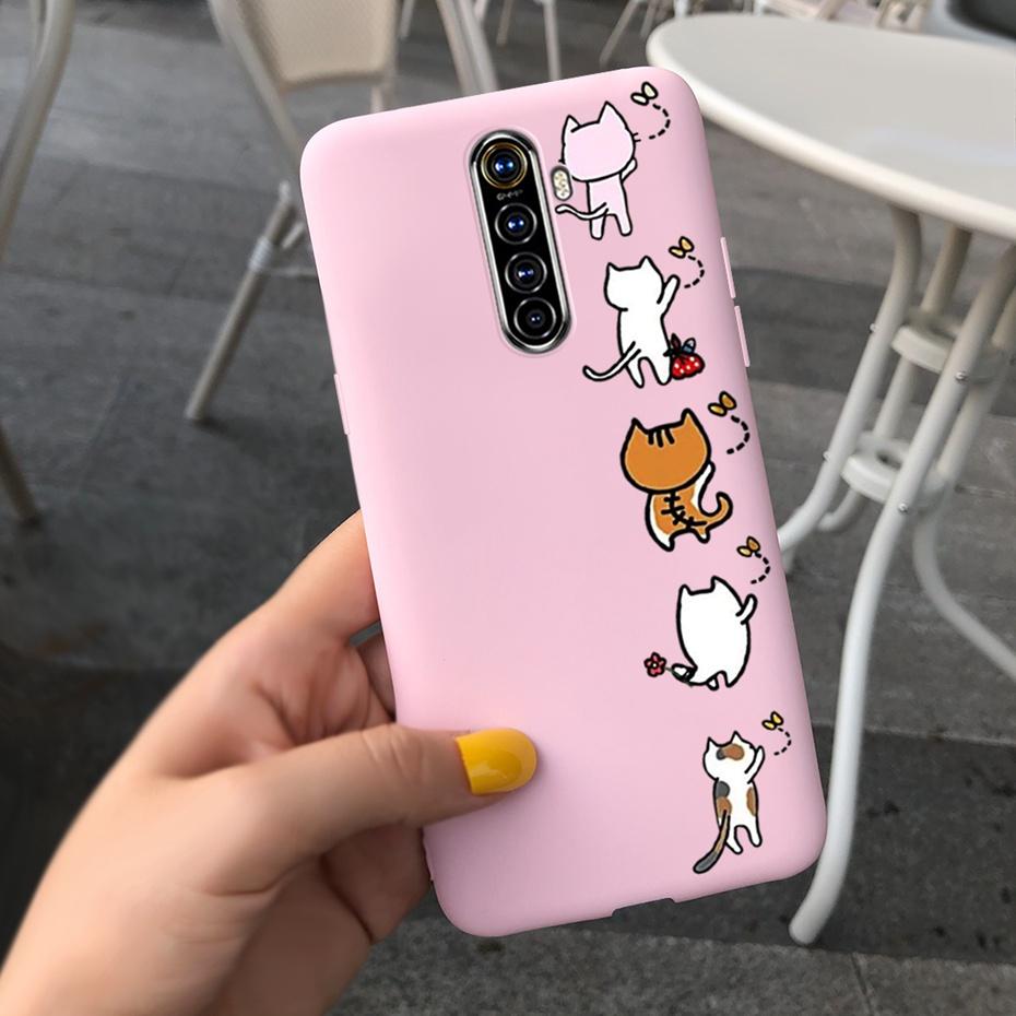 Чехол для телефона Realme X2 Pro Чехол Realme XT X2 Милый рисунок Конфетный цвет Силиконовая задняя крышка Для RealmeX2 X 2 Pro XT Мягкий ТПУ Чехол