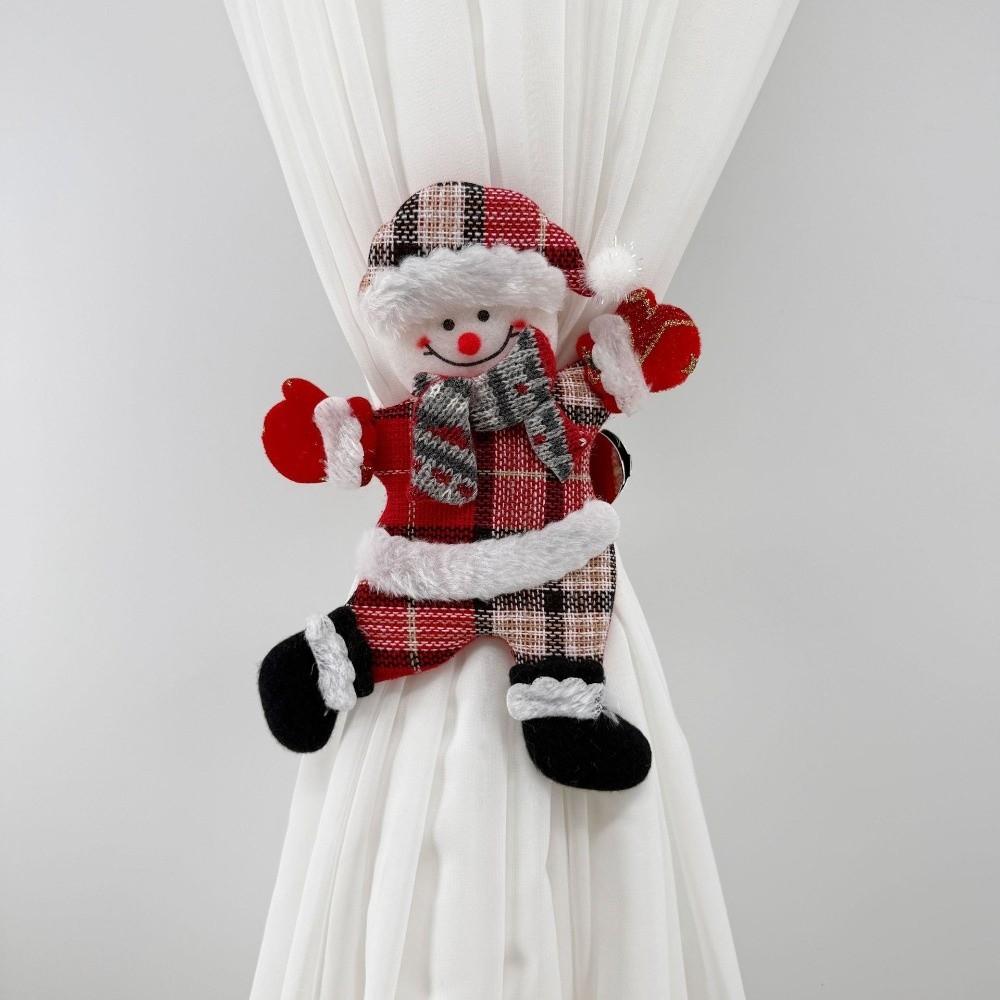 2pcs/set Felt Snowman Curtain Holder Cartoon Doll Window Curtain Fastener Living Room