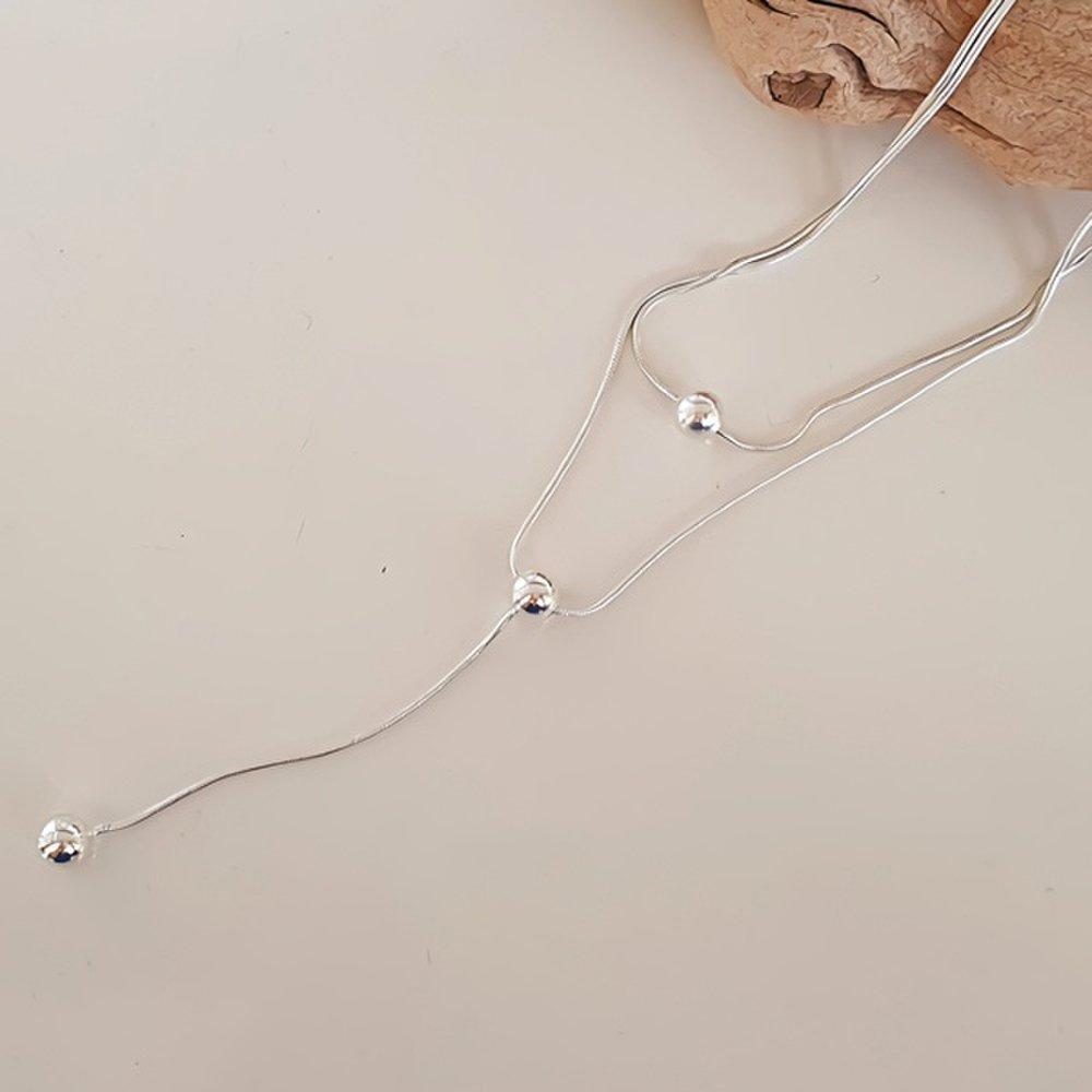 Women's Daily Drop Snake Chain Necklace (Two Chains at Once)