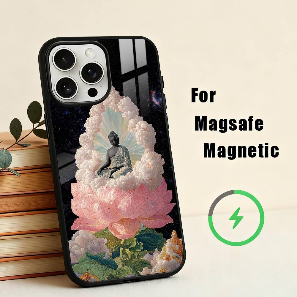 Чехол для телефона B-Buddha Art Для iPhone17,16,15,14,13,12,11 Plus,С крышкой для магнитной беспроводной зарядки