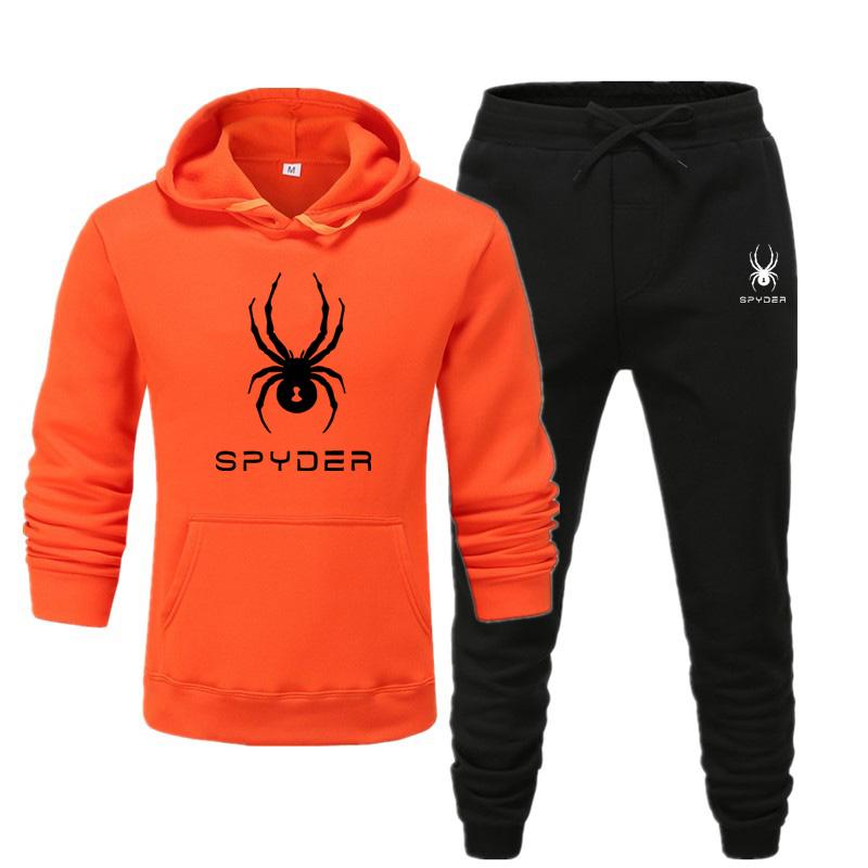 2025 Classic Leisure Set Autumn New Spider Personalized Pattern Printed Hoodie Set
