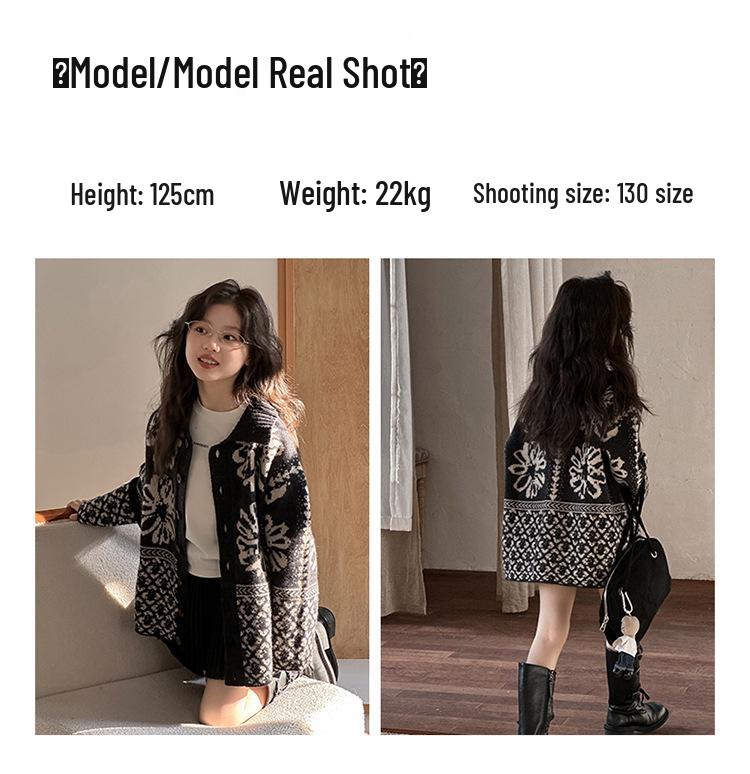 Кардиган жаккардовый с узором Fair Isle для девочек - Мода Осень-Зима 2025