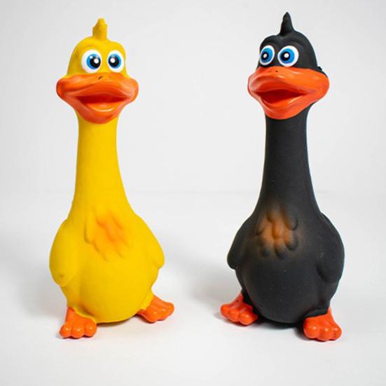 Latex Chicken Squeaky Dog Toy Funny Cartoon Duck Safe Non-Toxic Teething Toy Bite-Resistant Pet Interactive Toy Screaming Sound Pet Toys for Dogs
