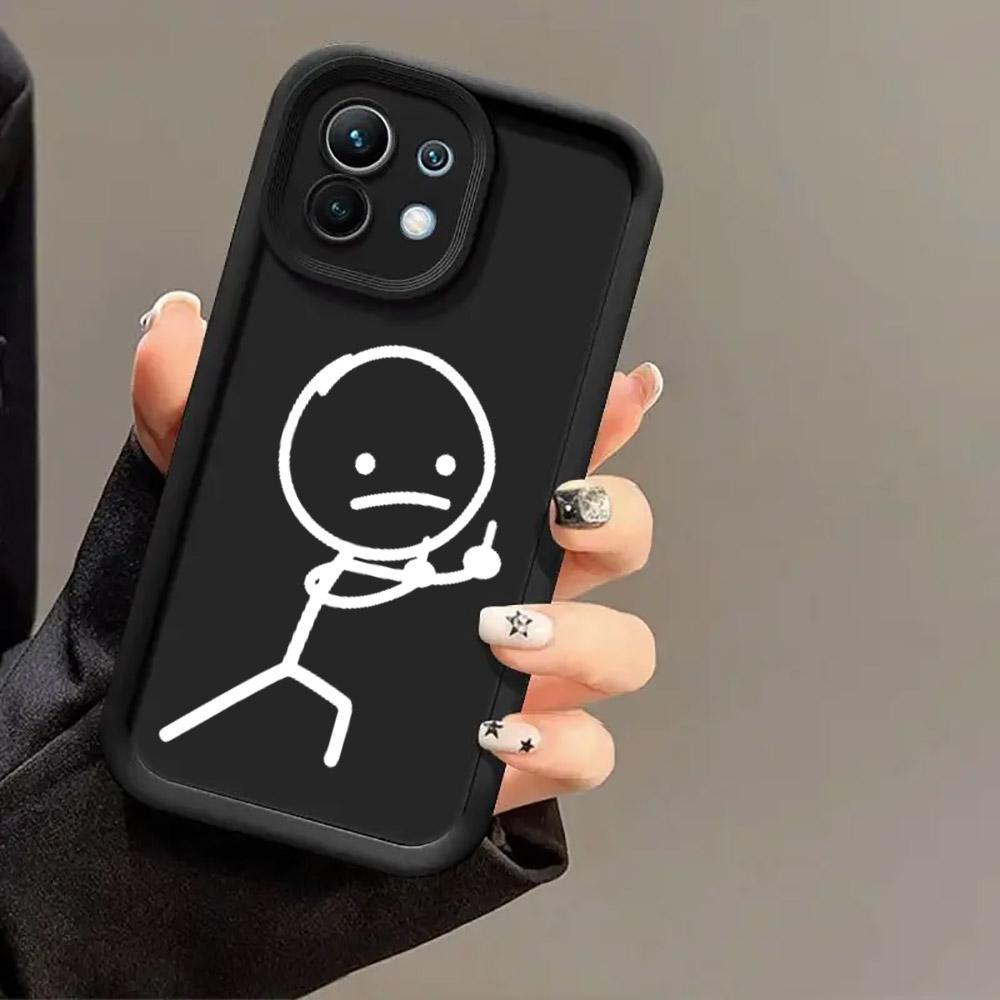 Cute Man Matchman Case For Xiaomi 15T 14T 13T Pro 15 Ultra 17Pro Max Poco F7 X7 X6 F5 M6 M7 Pro Phone Cover Funny Middle Finger